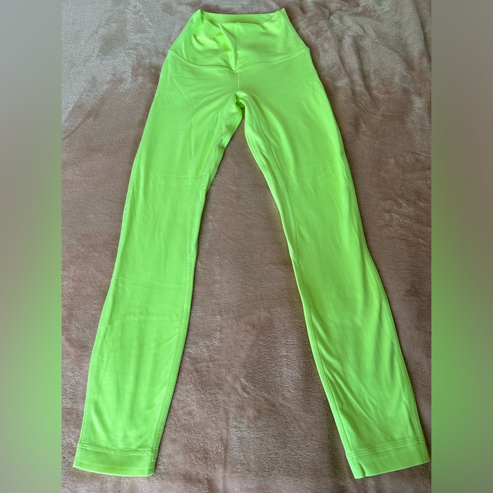 Lululemon Wunder Under High-Rise Tights Leggings Highlighter Neon Yellow Size 2